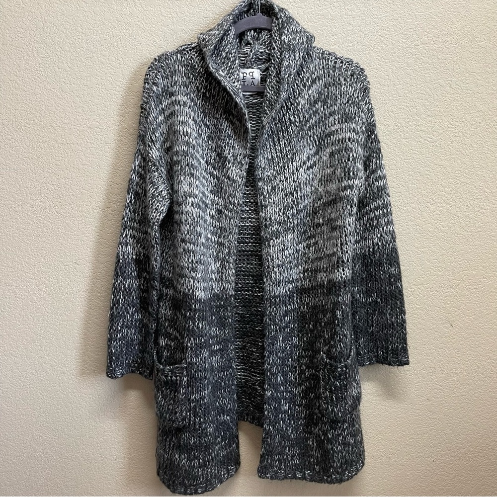 💥2/$20💥 PPLA Hooded Cardigan Loose Knit size XS/S Gray and Black